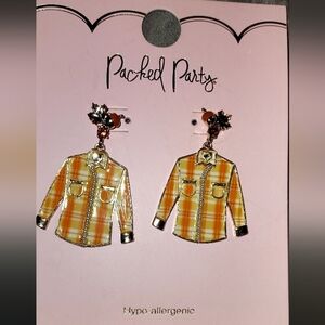 Packed Party Goldtone Flannel Vibes Earrings